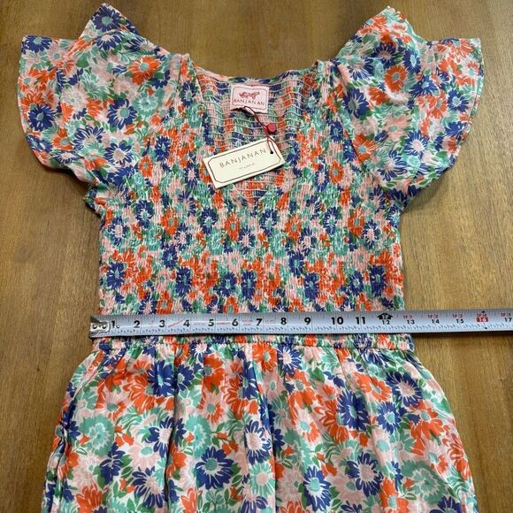 Banjanan Ira Maxi‎ Dress XS Lightweight Cotton Flutter Sleeve Pockets Floral - Picture 3 of 11